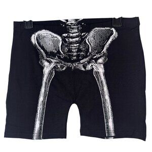 Dolls Kill Trickz N' Treatz Skeleton Shorts Biker Halloween Horror Goth Punk M